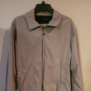 Claiborne Men's Medium Outerwear Microfiber Zip Up Casual Jacket Khaki